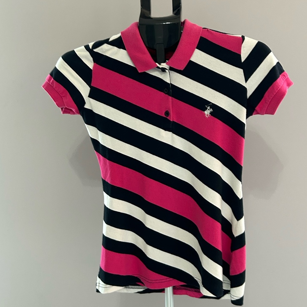 Beverly Hills Polo Club Black and White Fitted Button Down Shirt
